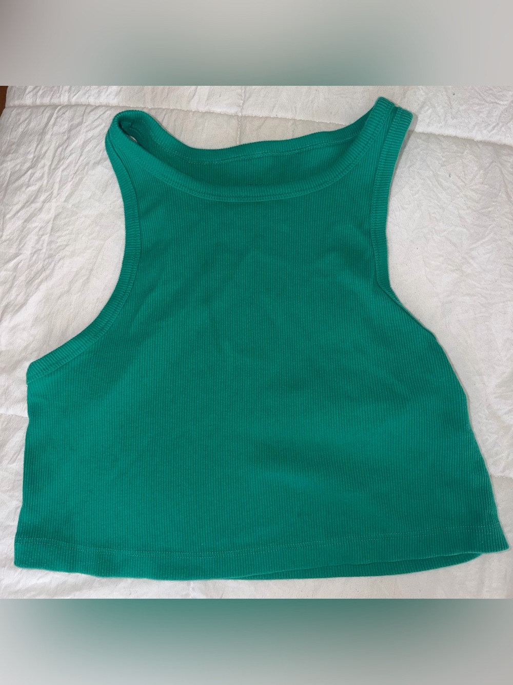wild fable Ribbed Tank Crop Top - Teal Green